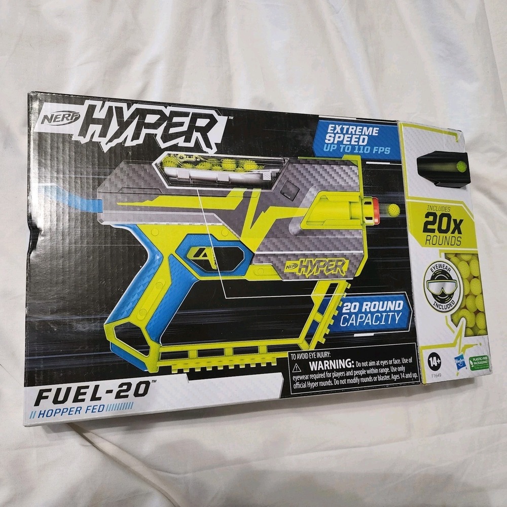 NERF‎ HYPER Fuel 20 Extreme Speed Blaster Gun Hopper Fed Unopened New